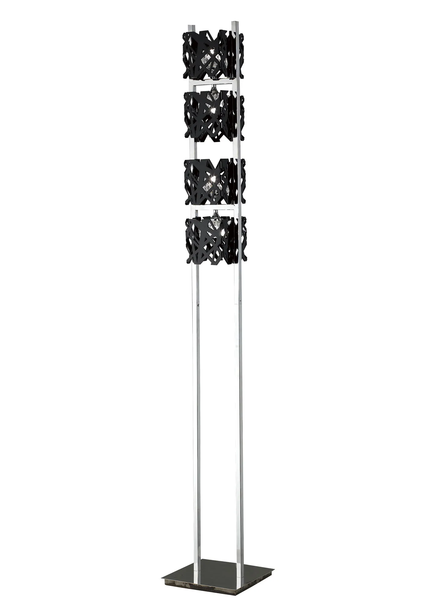 M1270  Tokio 162cm Floor Lamp 4 Light Gloss Black
